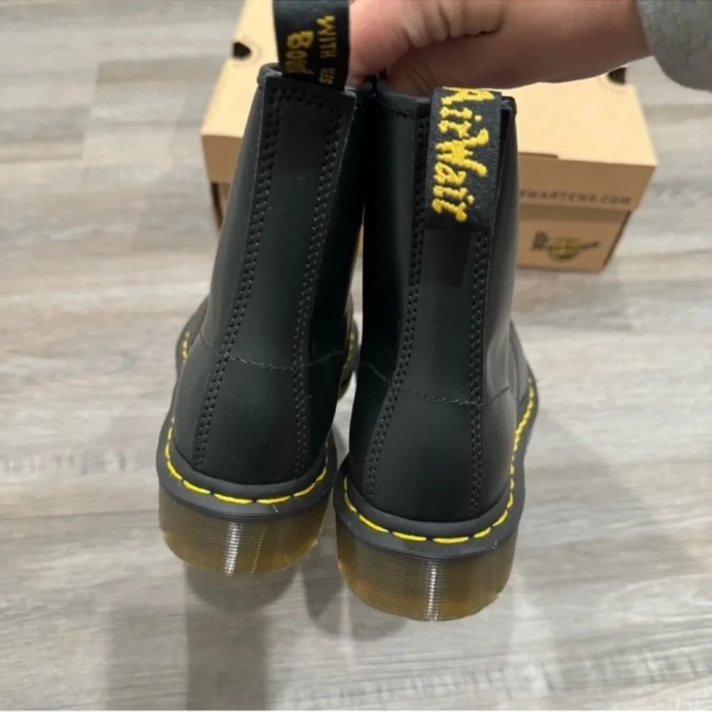 Dr Martens 1460 Black Smooth Leather Lace Up Combat Boots